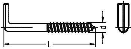 Dresselhaus 10X 5.2x60 mm Schraubhaken Art. 7 mit Schlitz galv. verzinkt 5.2 x 60 mm 10 Stück