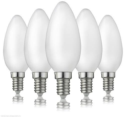 hellum LED Lampen E14 warmweiß, 5 Stück, Matte LED Glühbirne kerzenform als Ersatz für Glühbirne 25 Watt, Helligkeit 250 Lumen, 2700 Kelvin LED E14 warmweiß, 5x 207200