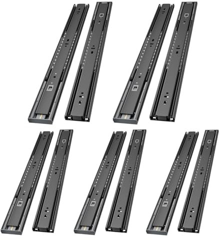A0LISHENG Vollauszugsschienen 400mm Unterbau mit Soft-Close& Selbsteinzug für Küchenschubladen 45kg Tragfähigkeit 5 Paar (10 Stück)