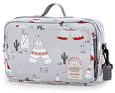 SONARIN Borsa Organizer per Passeggino,Organizzatore Universale per Passeggino,con portabicchieri, 2 ganci per carrozzina,usato come borsa da trasporto,universale per tutti i passeggini(Grigio Chiaro)