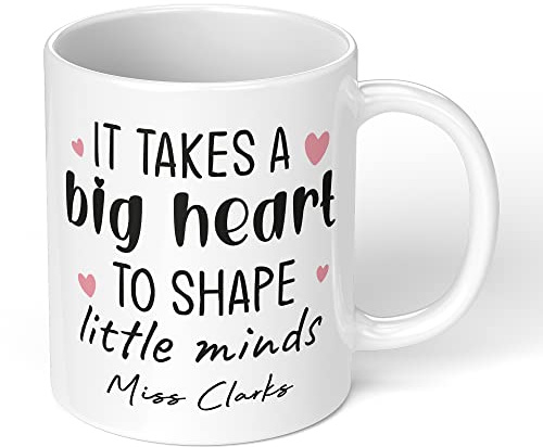 Print Maniacs Personalised Mug for Teacher Thank You End Term Student Pupil Present Leaving 11oz Coffee Tea Novelty Appreciation Leaving Gift Big Heart