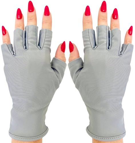ManiGlovz Limited Edition ManiGlovz X Borghese Collaboration Gel Nail Manicure Anti-UV and Sunblock Protection Shield Gloves to use with UV and LED Dry Lamps (Assorted Art Prints) (Pink Palm)