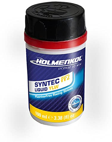 Holmenkol Syntec FF2 flüssiges Skiwachs - Speed Flüssigwachs (flurfrei, 0° bis -6°C) Yellow 100 ml