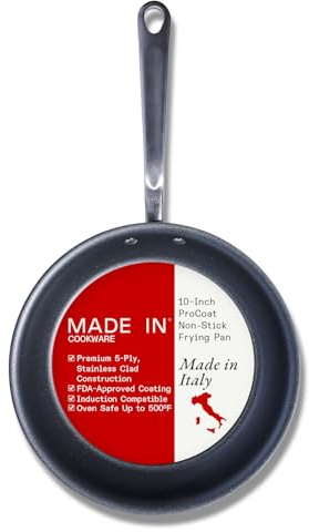 Made In Cookware - 10 Non Stick Frying Pan (Graphite) - 5 Ply Stainless Clad Nonstick - Professional Cookware USA - Induction Compatible