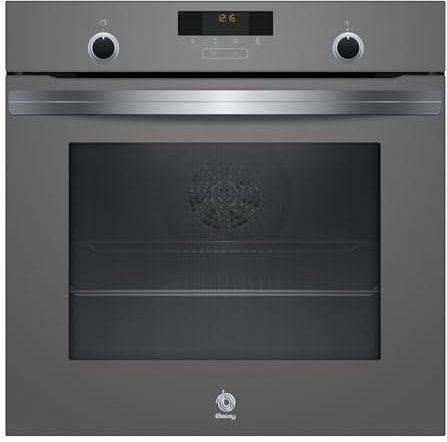 Balay - Horno Multifunción, 60 cm, 71 l, Aqualisis, Control Comfort, 10 recetas Automáticas, Cristal Gris Antracita, 3HB5158A2