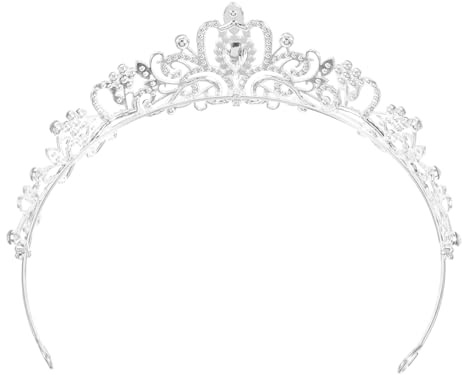 Mobestech Braut Tiara Hochzeit Diadem Mit Crystal Strass Stirnband Silberne Prinzessin Krone Für Verlobung Abschlussball Und Festliche Anlässe 11.42 X 1.97 Zoll
