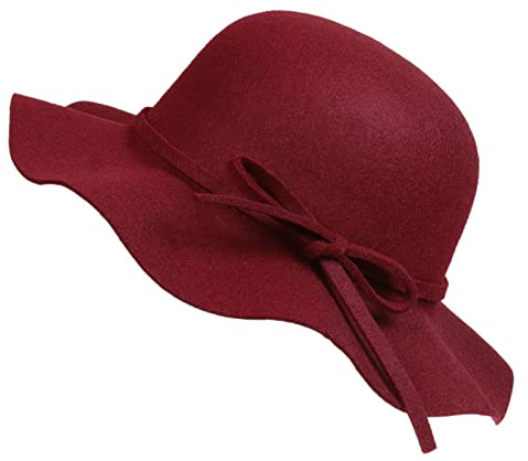 NiceYnn Sombrero de lancha de fieltro para mujer, estilo vintage de los años 20, para fiesta de té, boda, espectáculo de talentos, vestido divertido