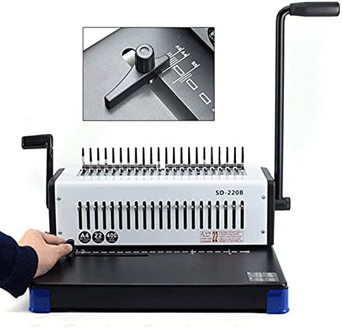 TEmkIn Robuste Buchbindemaschine, Maschine, Spiral-Papierstanzer, Binder, A4-Spiralbindemaschine, 21 Löcher, 400 Blatt Bindekapazität, perfekt für tägliche Bürodokumente
