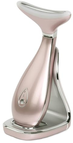 VRAIKO Lily Neck Face Massager, Skin Rejuvenation Beauty Massager, 3-in-1 at-Home Facial Spa Tool, Lifting, Toning and Tightening for a Radiant Appearance (Rose Gold)