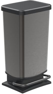 Rotho Paso Poubelle 40l avec pédale et couvercle, Plastique (PP) sans BPA, 40 (35.3 x 29.5 x 67.6 cm)