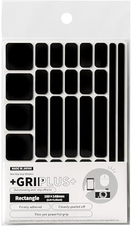 Non Slip Grip Stickers GRIPLUS Rectangle (Black, 100×148mm(3.9×5.8inch))