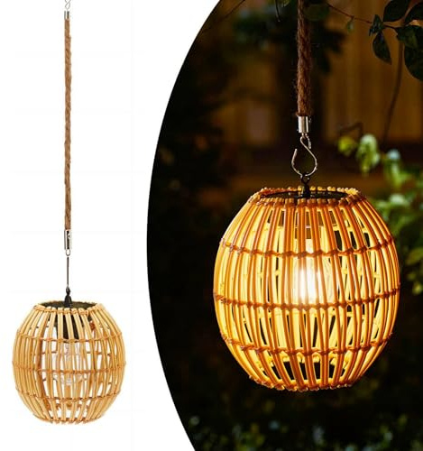 pearlstar Solarlampen für Außen Hängend Garten Deko für Draußen Wetterfest Solar Laterne für Außen Innen mit Schnur Griff Pendelleuchte für Balkon Terrassen Patio Bar Hof