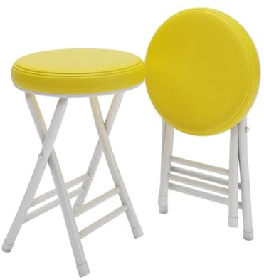 Sgabello pieghevole portatile 50cm, sedia pieghevole senza schienale, piccola sedia da cucina per la casa, la sala ricreativa, il campeggio, multicolore (Color : Yellow, Size : 50cm/20in)