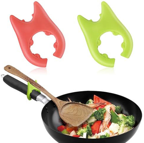 Cobee 2 Poggiamestolo per Cucinare in Silicone - Antiscivolo, Resistente al Calore per Utensili da Cucina, Mini Stufa, Spatola - Simpatici Gadget e Accessori