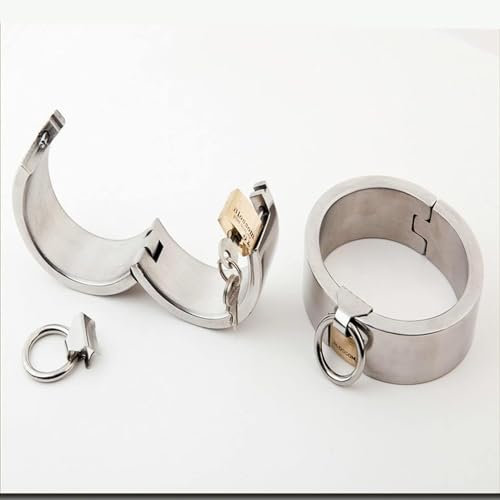 PPEEVOLERU Schwere Edelstahl Handschellen/Fußschellen Set, Hand- und Fußfesseln BDSM Bondage Restraint, Fetisch Sexspielzeug für Paare, Männer und Frauen (Frauen,OvaleHände)