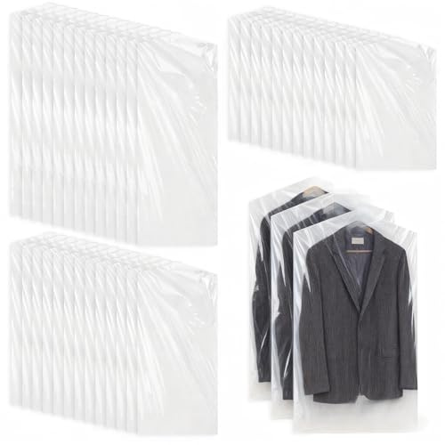 ZYKORT 39 Piezas Bolsas para Ropa, Fundas Ropa Plastico, Bolsas de Plastico para Ropa Protectores, Fundas Ropa Armario para Traje, Vestidos, Camisas (60×90CM, 60×120CM, 60×150CM）