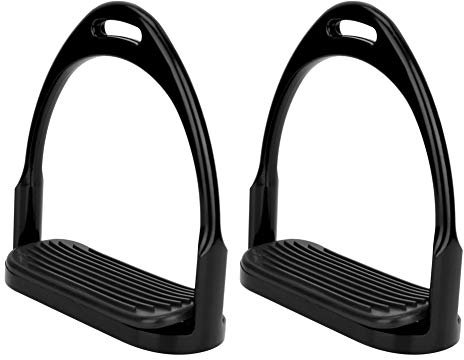 OPPWONG Steigbügel, Aluminium, Englischer Reitschutz, Sattel, Reitsteigbügel, Reitsteigbügel, Sicherheitssteigbügel für Erwachsene, Kinder (Black)