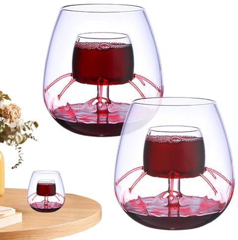 Bicchiere da vino Fontana | Decanter Set di bicchieri per aerazione del vino, bicchieri da vino a fondo e calice Decanter per feste, casa, uffici, hotel