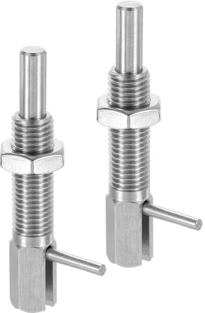 sourcing map 2 pistoni retrattili per indicizzazione, M16 L, in acciaio inox, con chiusura a molla, telescopico, con dado, per macchinari e cantieri navali