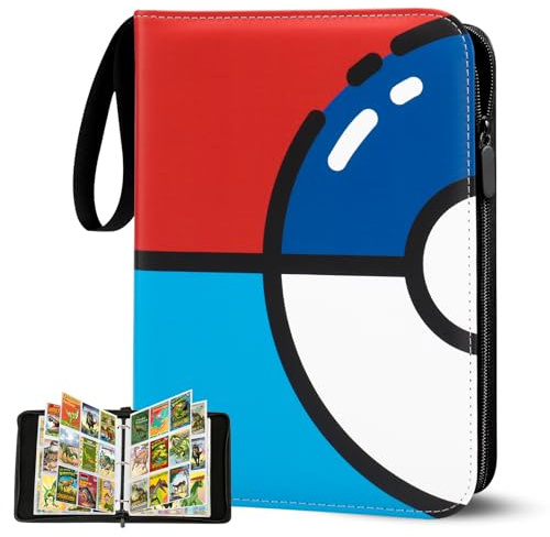 Sammelalbum für Karten Album 50 Seiten 900 Karten Kapazität,Sammelkarten Album Mappe Mit Reißverschluss,Tragbar Wasserdicht PU für Sammelheft Heft Ordner,Geschenk für Kinder (Q900)