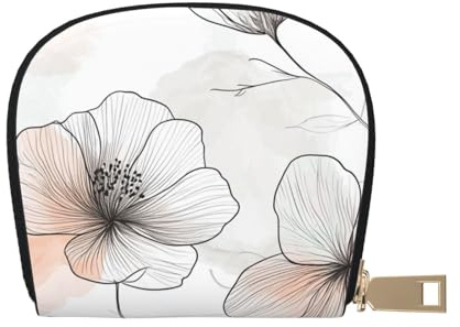 SHFJASBNUMG White Flowers Leather Bag Watercolor Flowers Wallet Flowers Card Pack New Parents - Pediatrician and Pharmacy Cards 9X11CM