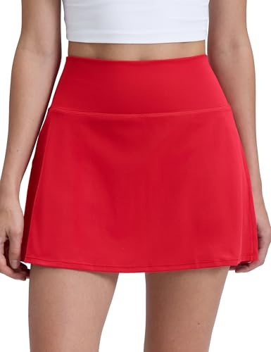 CRZ YOGA Butterluxe High Waisted Tennis Skirts Aurora Red Large