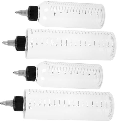 VALICLUD 4pièces Flacons Souples Transparents Avec Graduations Pour Teinture Capillaire Et Produits De Beauté Applicateurs Multifonctionnels