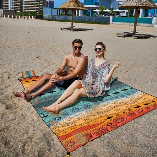 CosyCorner Bohemian Sand Strandmatte, wasserdicht, schnell trocknend, Picknickdecke, Campingdecke, leicht, feuchtigkeitsbeständig, für Reisen (1)
