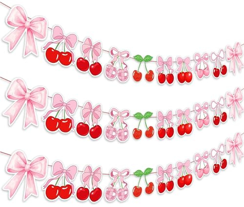 décoration d Anniversaire bannière Cerise avec Ruban thème Elle est la Cerise sur Le gâteau Accessoires de fête d Anniversaire décorations Cerisier