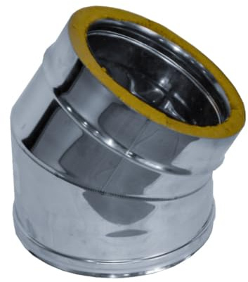 Curva 30° Coibentata Doppia Parete in Lana di Roccia -in Acciaio Inox AISI 304 BA SP. 5/10 – per Camini (Ø100-150 mm)