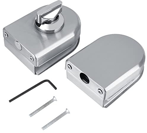 Blocco della Porta in Vetro in Acciaio Inossidabile, Manopola, per Vetro Temperato Senza Telaio da 10-12 Mm, Casa, Hotel, Bagno per il Bagno