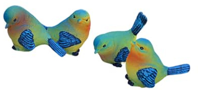 BESTonZON 1 Set Mini Resin Bird Ornaments Birds Sculptures for Home Office Desktop Decor for Micro Landscape and Mini Garden Potted Plants Blue Yellow