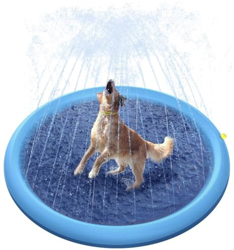 Tuxxjzm Sprinkler Mat Anti-Slip Dog Pool Thicken Pad Outdoor Game Pet Accessories Summer Toys For Lawn Beach Backyard