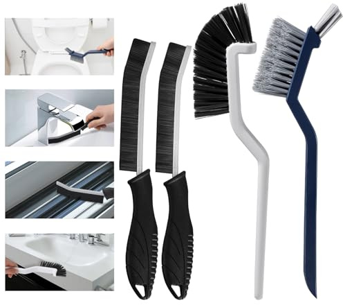 O OLAX 4 Pezzi Spazzola Pulizia Fessure,Spazzola per Pulire Doccia, Spazzola per Fessure Multifunzionale, Spazzole per Pulire, Spazzola Pulizia Fessure Per Pavimento Casa Cucina Bagno