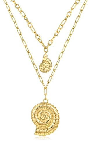 Joo&Rind Halskette Damen Kette Gold Wasserfest 18k Vergoldet Edelstahl Ketten mit Edelstein Schmuck für Sommer Geschenke für Frauen