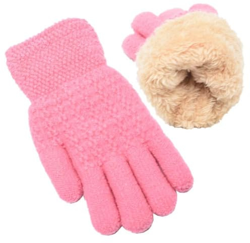 Kinder Dick Winter Strickhandschuhe Mit Fleecefutter 5-10 Jahre Mädchen Jungen Wolle Warm Fingerhandschuh Skihandschuhe Magische Gestrickte Vollfinger Radhandschuhe Thermo Winddicht Handschuhe