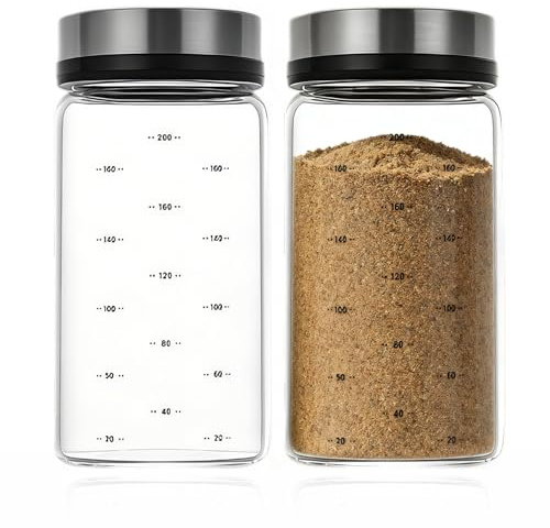 2 PCS Salt Shaker with Lid, Salt and Pepper Shakers Transparent Salts Cellar with Adjustable Rotating Lid Salts Dispenser, Seasoning Shaker Suitable for Dining Room Kitchen or Decoration