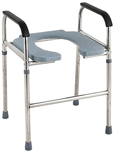 Toilettensitzerhöhung mit Griffen, 150 kg, Nachttischstuhl mit Armlehnen, 4-in-1 verstellbarer und tragbarer Badezimmerstuhl for Erwachsene, Senioren, ältere Menschen