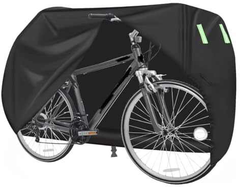 Bike Cover for 2 Bikes, 210D Nylon Waterproof Bicycle Cover Anti Dust Rain UV Protection for Mountain Bike/Road Bike with Lock-holes Storage Bag