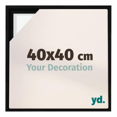 yd. Schattenfugenrahmen 40x40 Schwarz Matt - Rahmen für Leinwand - Holz Lyon