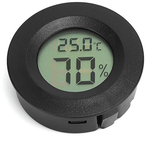 Akozon Digital Reptiles Hygrometer Lizard, Snake - High Humidity Temperature Meter, Embedded Round Design