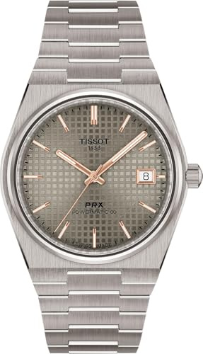Tissot PRX 38 mm, schweizisk automatisk herrklocka, titanfodral, grå urtavla, T1378074406100