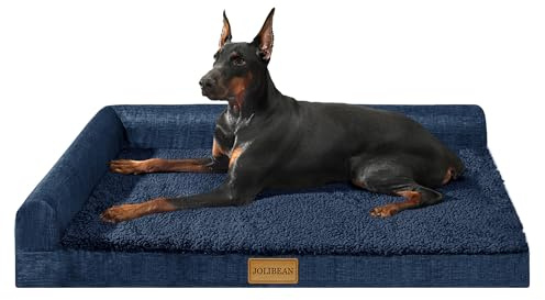 Jolibean Orthopädisches Hundebett Grosse Hunde, Typ l Waschbar Hundekorb Mit Kissen Mittelgroße Hunde, Flauschig Hundesofa Wasserdicht rutschfest, 91x61cm, Marine-blau