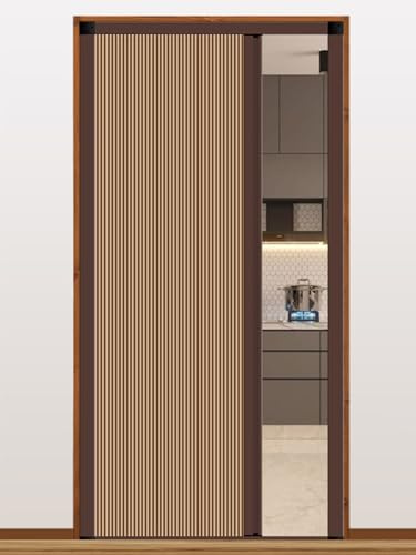 Anta a soffietto a fisarmonica con pannello in tessuto non tessuto, sistema scorrevole interno personalizzabile per cabina armadio e guardaroba