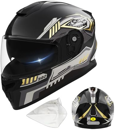Casco de motocicleta de 14.5 x 10.2 x 10.8 pulgadas, resistente a los golpes, con capucha de cara completa, equipo protector de bicicleta con bufanda extraíble para el cuello, adecuado para esquí