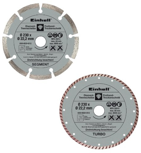Einhell 4440333 Set 2 Dischi Diamantati, 230 mm, 2 Dischi 230 mm