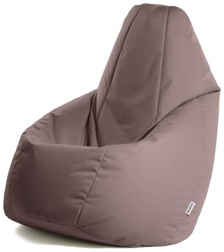 Avalon - Puff Poltrona Sacco Grande L Jive Deluxe Sfoderabile, Pouf Sacco di Qualità Sartoriale, Bean Bag per Sedersi Ergonomico, Tessuto Antistrappo Impermeabile, Made in Italy(80x125cm-Tortora)