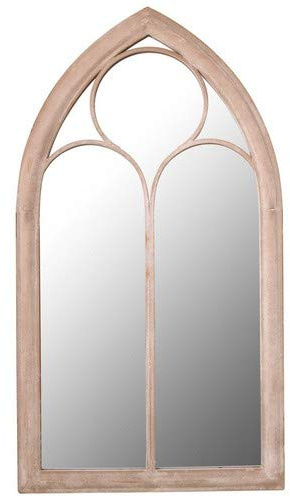 MirrorOutlet Somerley Chapel Arch Garden Wall Mirror 112 x 61 cm, Metal,Ivory,GMA006