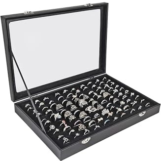 Yudu Schaukasten Glasdeckel mit 100 Schlitze für Breite Ringe schwarz