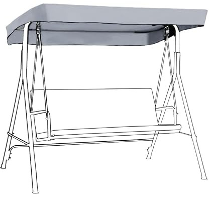 Gardenista Garden Swing Canopy Replacement | Water Resistant | Only For Outdoor Seat Hammock | Great for Sun Shade | 2 Seater (Only Canopy) (Grey)